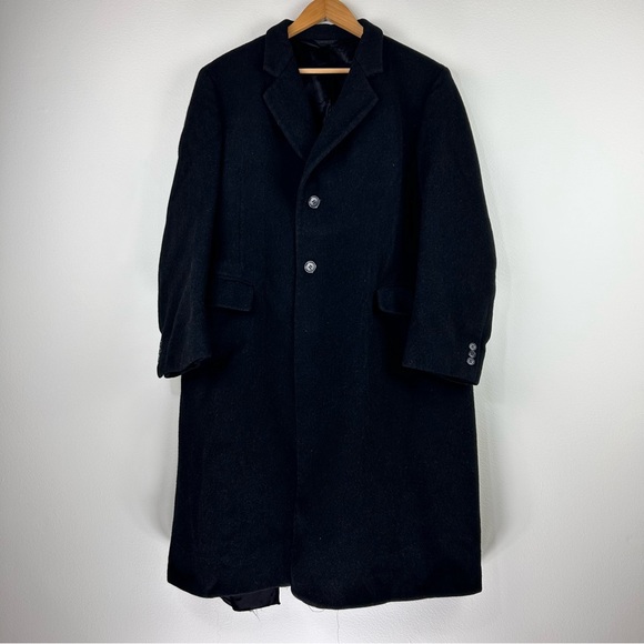 Vtg Jos A. Bank Men’s Classic Gray Wool Overcoat Size L - Picture 1 of 10